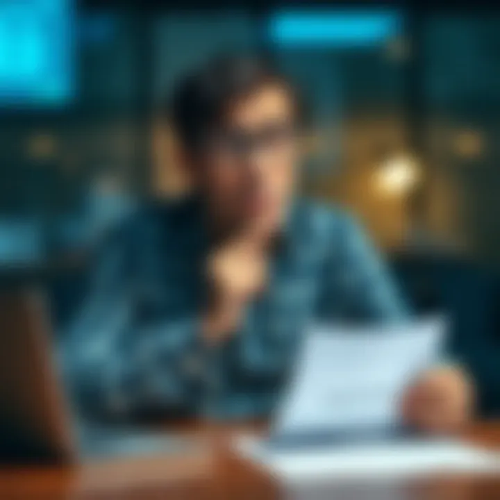 A person sitting at a desk looks worried while holding a piece of paper with seed phrase written on it.