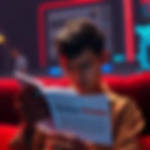 A concerned individual reading an email about Seeker Mobile, looking worried about possible scam alerts regarding token holders.