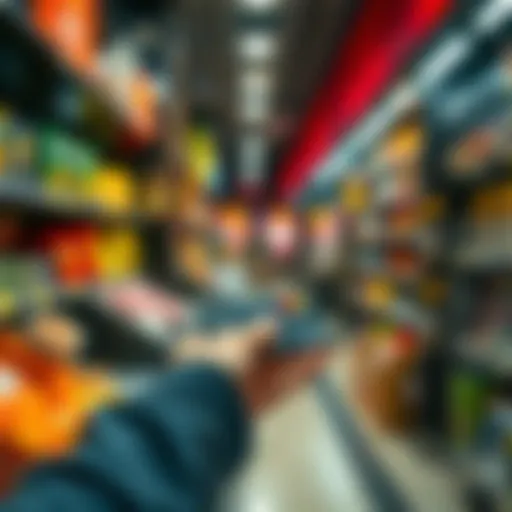 A person using a self-custody crypto card to make a purchase at a store, with USDT and USDC logos visible on the card.