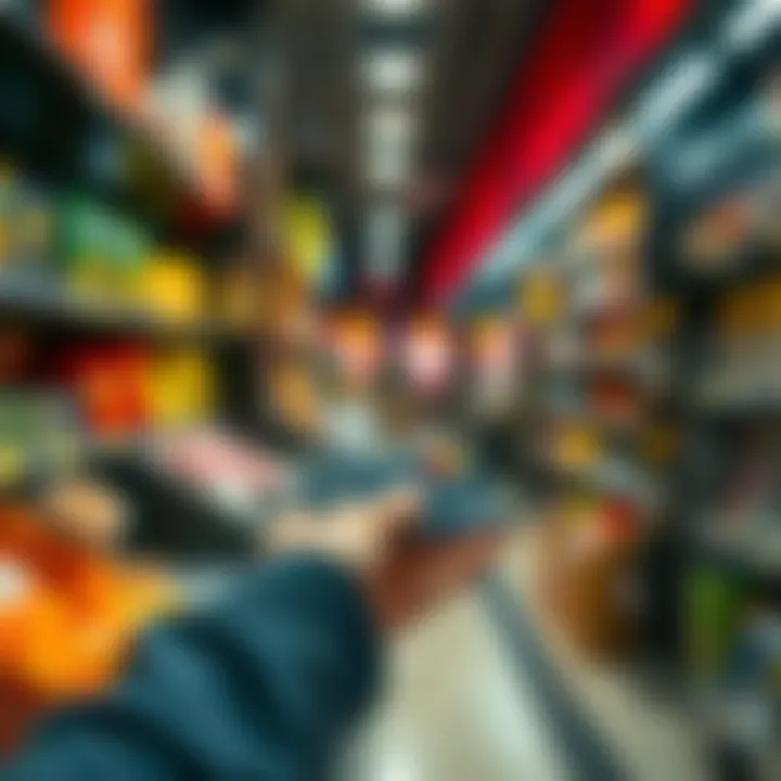 A person using a self-custody crypto card to make a purchase at a store, with USDT and USDC logos visible on the card.