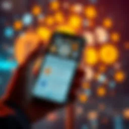 A person holding a smartphone displaying various self-custody wallet options with digital currency symbols in the background.