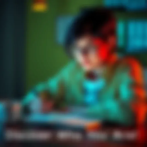 A person sitting at a table, writing the words 'YOU ARE ___.' in a notebook, with a thoughtful expression.