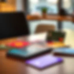 A selection of self-custodial crypto cards on a table, featuring a secure wallet design