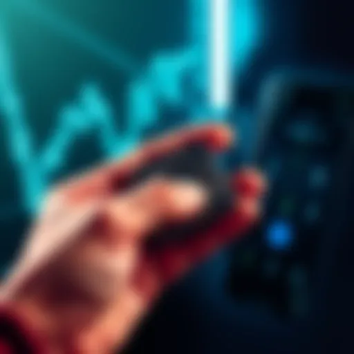 A hand holding a Trezor Safe 3 hardware wallet, symbolizing self-custody in cryptocurrency. A digital wallet interface is displayed on a phone screen nearby.