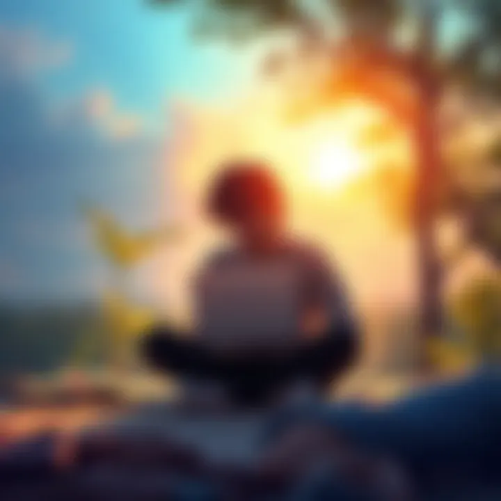 A person sitting in a serene environment, journaling their thoughts and goals for personal growth.
