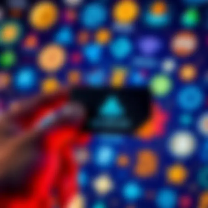 A close-up of a hand holding a self-custody crypto card with cryptocurrency logos in the background