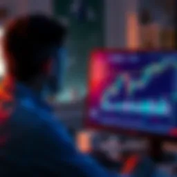 A person looking at a computer screen displaying Ethereum and VOO stock charts, contemplating financial decisions.