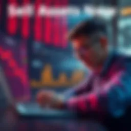 A worried investor looking at declining stock prices on a laptop screen, symbolizing the urgency to sell before losses increase.