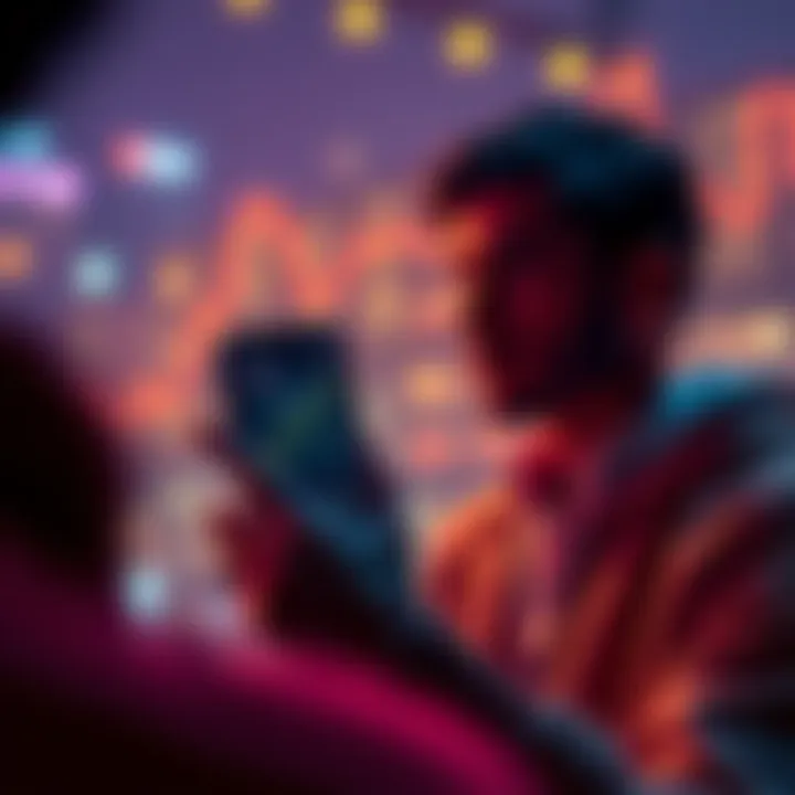 A person looking at a smartphone displaying a Bitcoin chart, contemplating cashing out.
