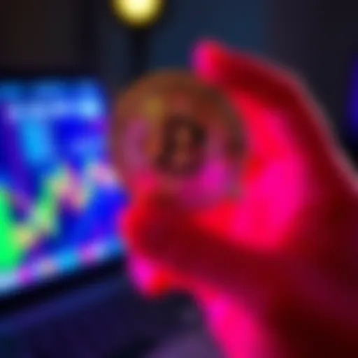 A person holding a 2016 BTCC Mint Bitcoin while evaluating online platforms for selling it.