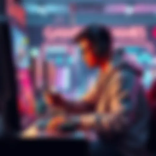A person setting up a digital storefront to sell video games and accept nano payments
