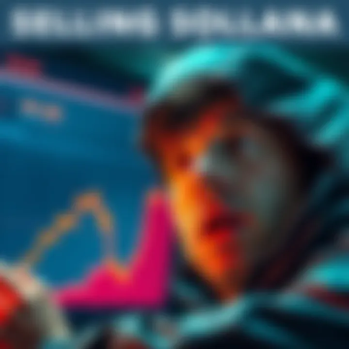 A person looking worriedly at a graph showing a significant drop in Solana prices, considering selling their assets.