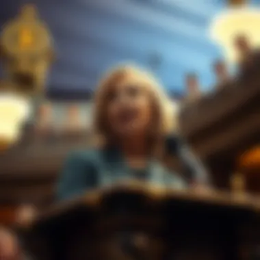 Senator Cynthia Lummis speaking at a podium, encouraging the U.S. to adopt a public stance on Bitcoin holdings.