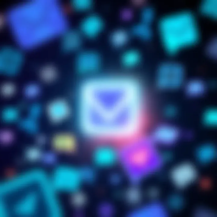 An illustration depicting a ghosted send button surrounded by digital messaging apps