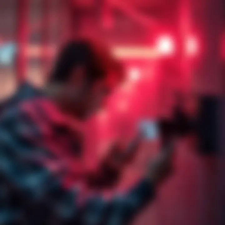 Person adjusting the Sensecap M1 device in a new location while checking connectivity issues