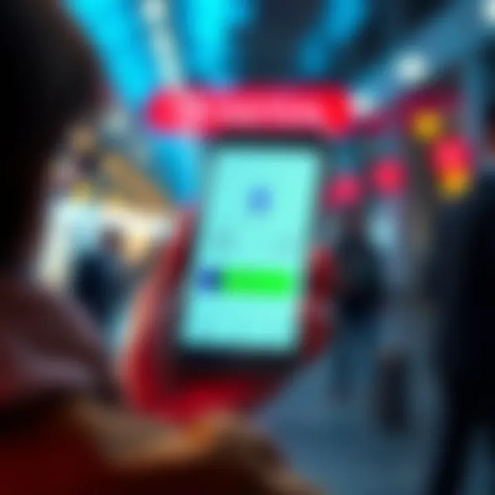 A graphic showing a person frustrated with a pending transaction on their banking app, representing delays in SEPA instant payments.