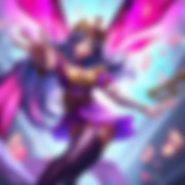 A visual representation of Seraphine, a mage character known for her musical theme, featuring her in a vibrant support role with bright colors and musical notes around her.