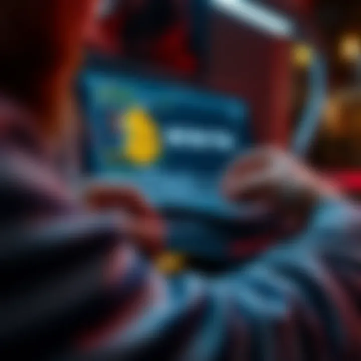 A person securely setting up a BTC wallet using a Trezor device, with a focus on the seed phrase and passphrase on a computer screen.