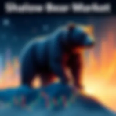 An illustration showing a bear standing on a shallow graph line with a downward trend, symbolizing the current market situation.