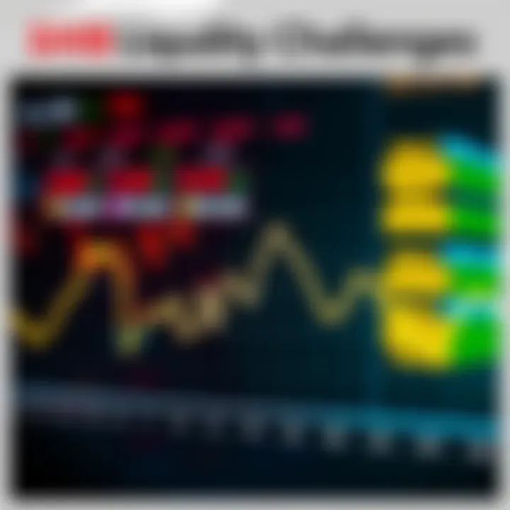 A visual representation of SHIB's market liquidity issues with a downward trend graph, reflecting traders' concerns and uncertainty.