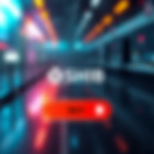 A visual representation of $SHIB logo with a bridge icon and a buy button, symbolizing easy transactions on Glue Hub.