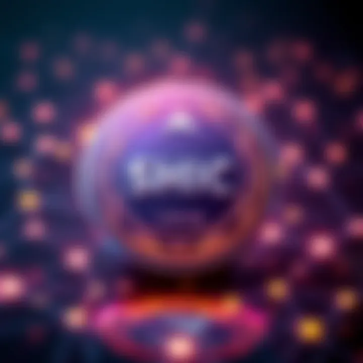 Shiba Coin logo displayed on a digital background depicting blockchain network connections