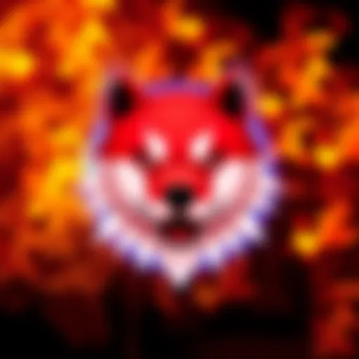 Shiba Inu cryptocurrency logo surrounded by flames representing increased burn rate