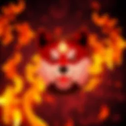 Shiba Inu coin logo with flames Shiba Inu coin logo surrounded by flames to represent burning efforts