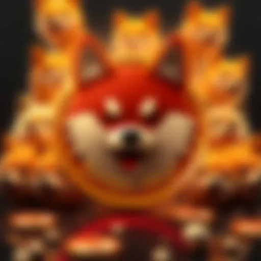 A Shiba Inu coin logo with various doge knockoffs in the background, representing crypto alternatives