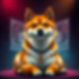A Shiba Inu dog sitting proudly, symbolizing the $SHIB cryptocurrency's rise and impact on finance