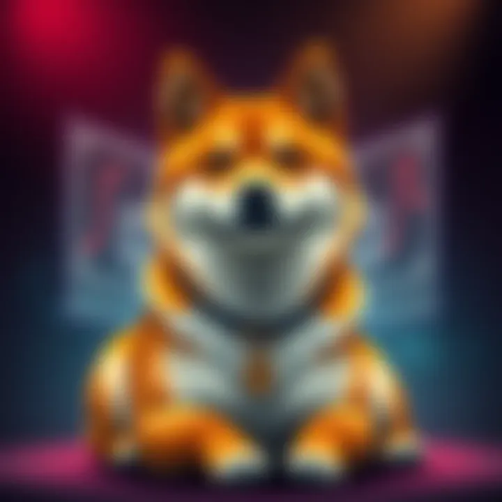 A Shiba Inu dog sitting proudly, symbolizing the $SHIB cryptocurrency's rise and impact on finance