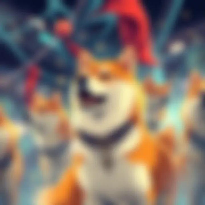Shiba Inu Community Rallying for Growth A dynamic illustration showcasing the unity and energy of the Shiba Inu community as they prepare for transformative growth