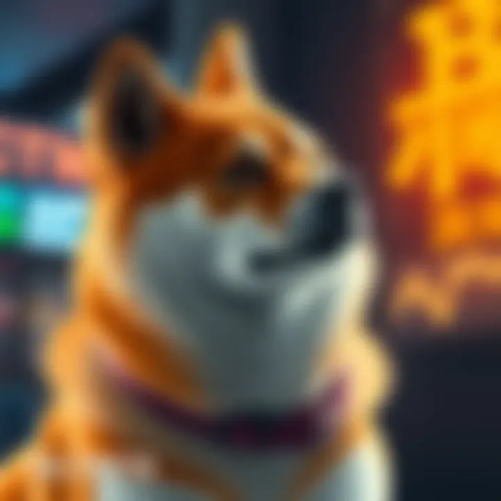 A digital representation of a Shiba Inu dog with a price chart showing stability at $0.059776, reflecting market support.