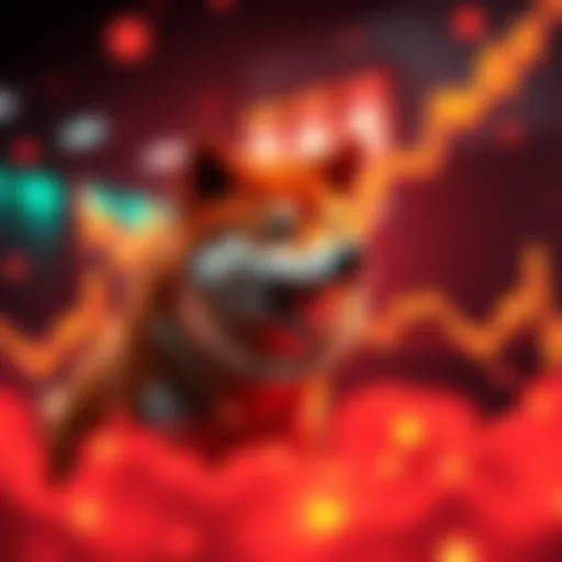 Shiba Inu Token Growth Graphic showing Shiba Inu token with rising burn rates and price charts