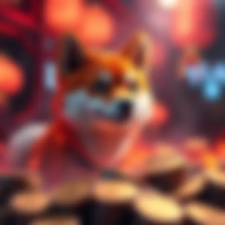 Visual representation of Shiba Inu token supply with a focus on decreasing numbers due to burns.