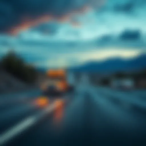 A shipping truck driving on a highway, symbolizing deliveries from Wisconsin to Colorado.