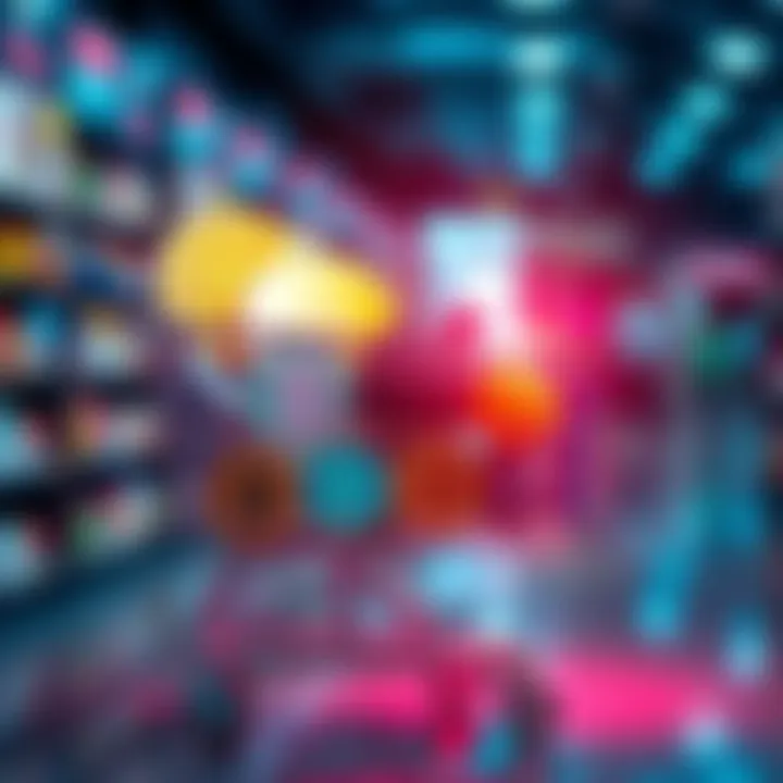 Shopping cart with digital assets A shopping cart filled with various digital assets representing cryptocurrencies, showcasing the ease of buying online similar to grocery shopping.