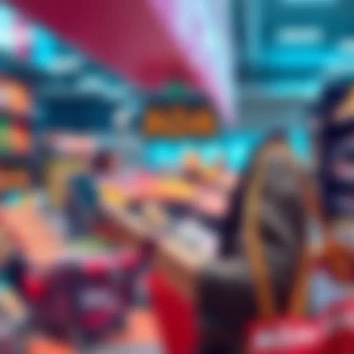 Shopping with ADA A shopper using a smartphone to pay for groceries with ADA at a checkout counter