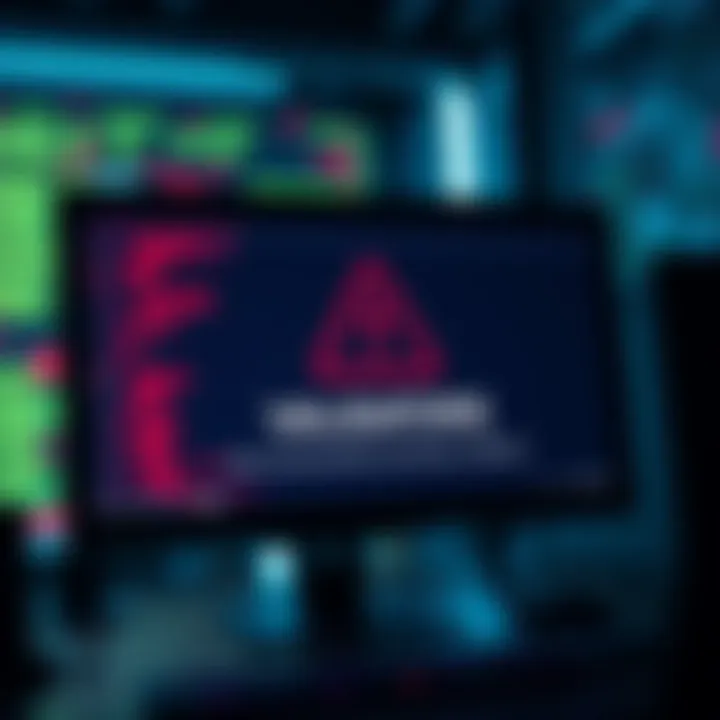 A computer screen showing a termination process for validators with a warning symbol
