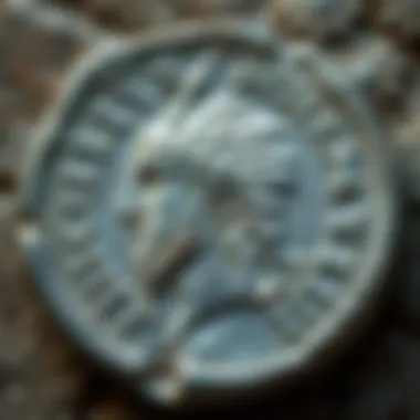 A close-up view of a silver drachm featuring the image of King Ariarathes IV, showcasing its detailed design and inscriptions.