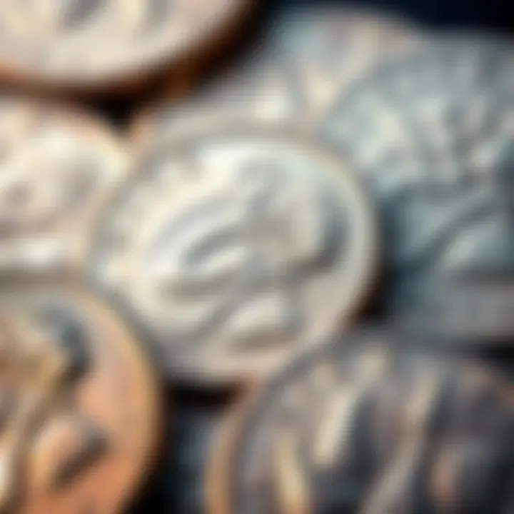 Collectors' Embrace of Tangible Value A close-up of pre-1964 silver quarters showcasing their gleaming surfaces, symbolizing intrinsic worth for serious collectors.