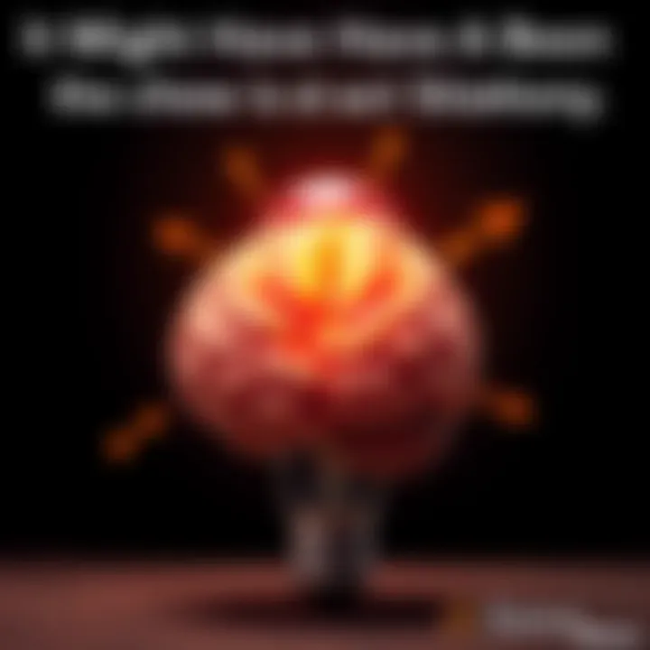 Simple Solutions Concept A light bulb over a brain symbolizing simple ideas and solutions, with arrows pointing towards various straightforward paths.