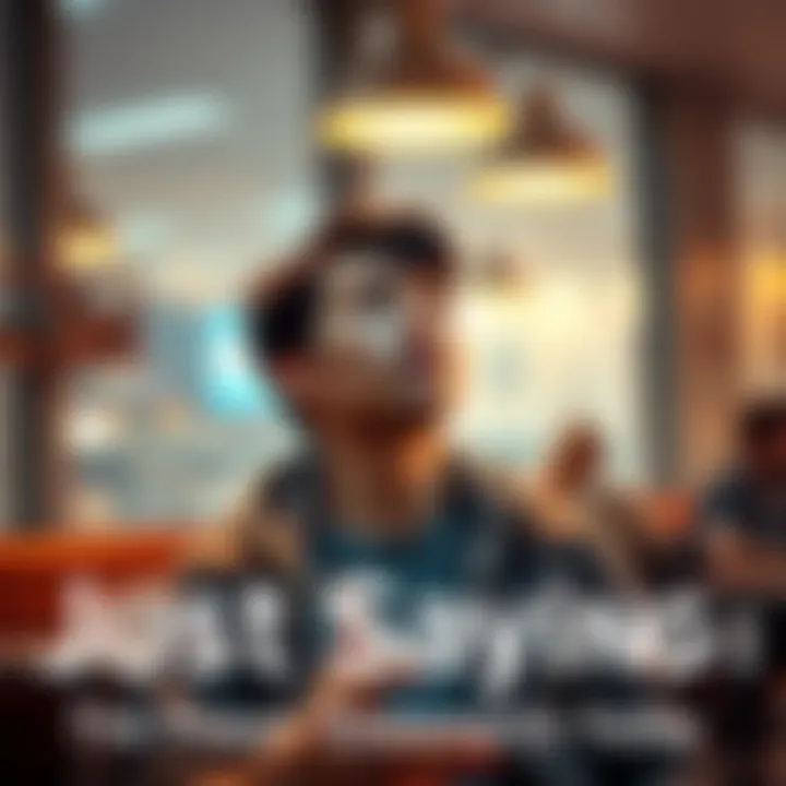 Simple Statements A person expressing thoughts with minimal words in a casual setting, highlighting the importance of straightforward communication.