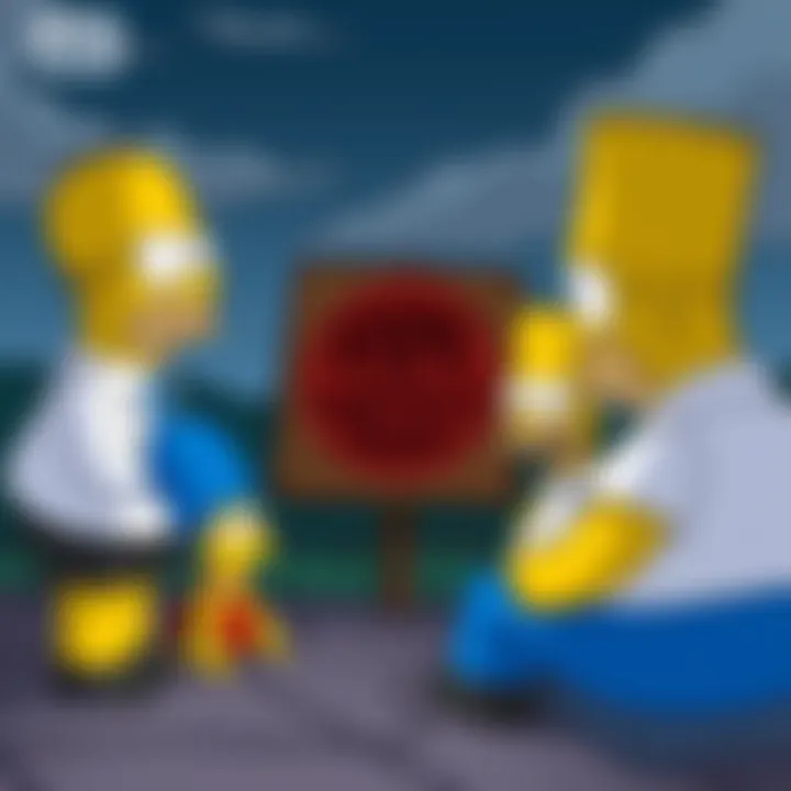 Simpsons Episode with Cryptic Signs A scene from The Simpsons showing characters looking at a mysterious sign related to Kaspa phenomenon