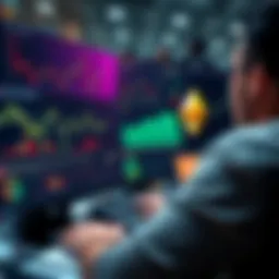 A person analyzing leveraged Ethereum performance on a computer screen, showing graphs and data analysis tools