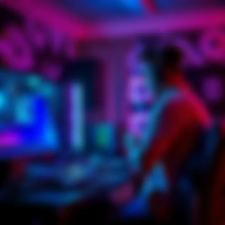 Sk19 KPro Mining Setup A person setting up the Sk19 KPro mining rig with computer equipment and cables in a workspace.