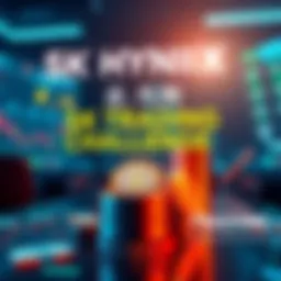 A promotional banner for the SK Hynix trading challenge, featuring images of stocks and rewards such as cash and shares, with bright colors and bold text announcing the event dates.