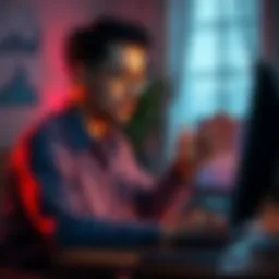 A user expressing concerns about AI trading bots and DeFi options on a computer in a cozy setting