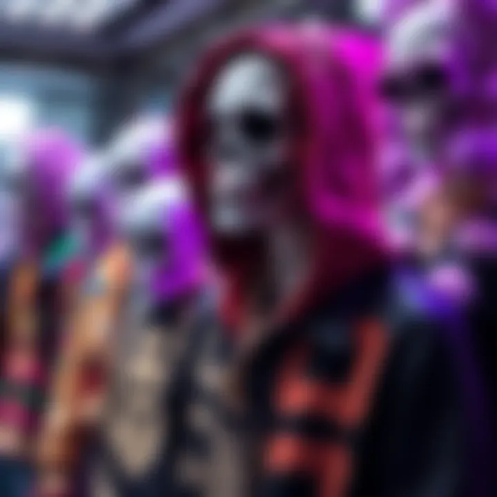 A collection of trendy clothing and accessories featuring skull designs, illustrating their popularity in contemporary culture.