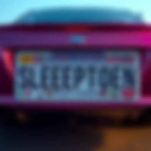 A customized vanity plate showing creative ideas for a Sleep Token fan in Arkansas, featuring unique designs and symbols related to the band.